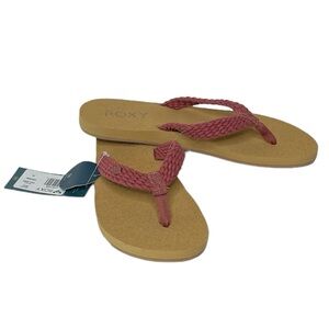 Roxy Lowtide mauve woven flip flop thong sandals women’s 10 Brand New with Tags